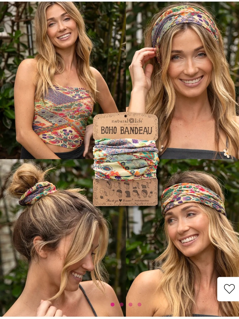Natural Life Mandala Folk Patchwork Boho Bandeau NWT BBW000180